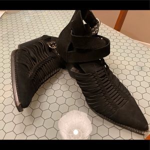 JEFFREY CAMPBELL Black Booties with silver buckles